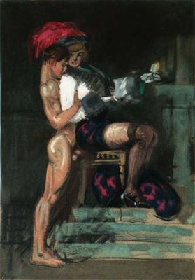 Nakes Man with Lady on Chair by Richard Wittmann - Auction record, sale price, and art valuation. Compare with similar artists and explore comparable artworks.