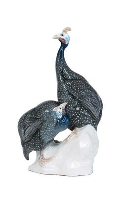 A rare Art Nouveau animal group 'Guinea fowls'