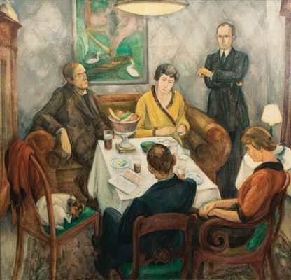 Evening Talk - Abendgespräch by Friedrich Ahlers-Hestermann - Auction record, sale price, and art valuation. Compare with similar artists and explore comparable artworks.