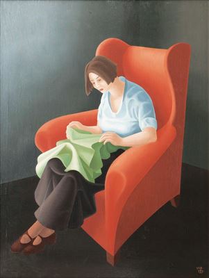 Woman in a Red Chair