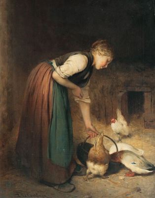 Sample artwork by Philbert Leon Couturier (1823 - 1901), known for animal representations, barbizon school - View similar artists and auction records