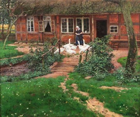 Farmyard with Geese
