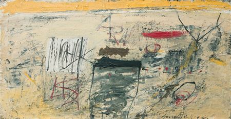 Mauerbild Gelb Grau by Arnold Fiedler - Auction record, sale price, and art valuation. Compare with similar artists and explore comparable artworks.