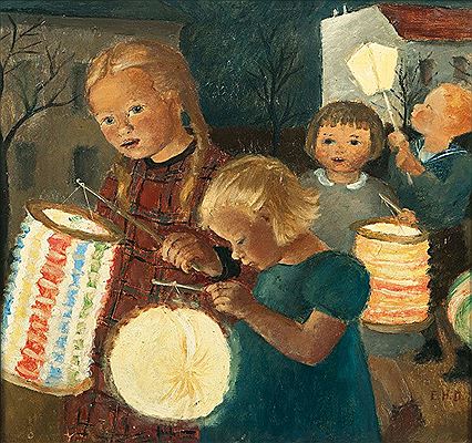 Lantern parade by Elsa Haensgen-Dingkuhn - Auction record, sale price, and art valuation. Compare with similar artists and explore comparable artworks.