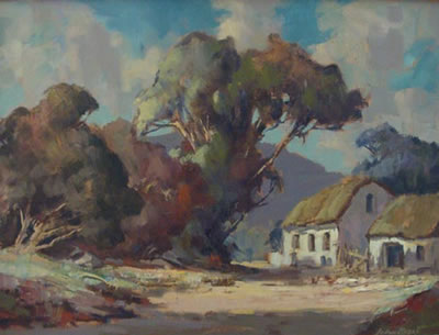 A Cape Dutch House under Bluegum Trees (Hout Bay)
