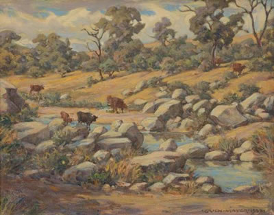 Cattle Drinking at a River