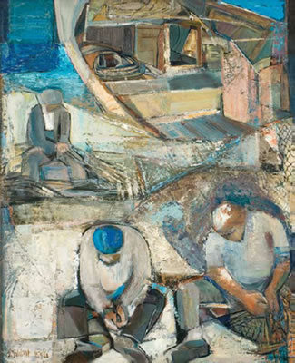 Mending the Nets by Sidney Goldblatt - Auction record, sale price, and art valuation. Compare with similar artists and explore comparable artworks.