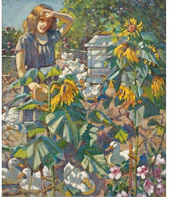 Between Sunflowers
