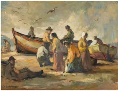 The Daily Catch by Alexander Rose Innes - Auction record, sale price, and art valuation. Compare with similar artists and explore comparable artworks.