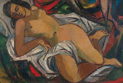 A Reclining Nude by Maurice Charles Louis Van Essche - Auction record, sale price, and art valuation. Compare with similar artists and explore comparable artworks.