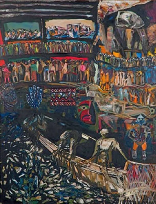 Sample artwork by Nhlanhla Xaba (1960 - 2003), known for painting - View similar artists and auction records