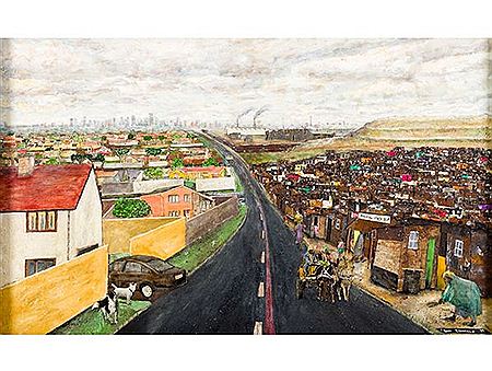 Sample artwork by Vusi Khumalo (Born 1951), known for painting - View similar artists and auction records