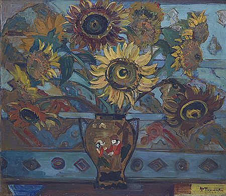 Still Life with Sunflowers in a Dutch Vase