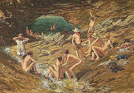 Boys Swimming by Adriaan Hendrik Boshoff - Auction record, sale price, and art valuation. Compare with similar artists and explore comparable artworks.