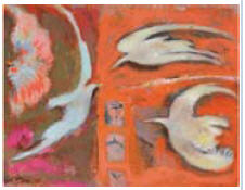 Flying Bird and Female Nude