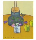 Still Life with Texas Bluebell and Blue Vase