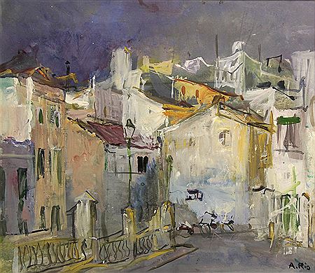 Sample artwork by Agustin Rio (1923 - 1997 or 2001), known for land-and cityscape, figure painting - View similar artists and auction records