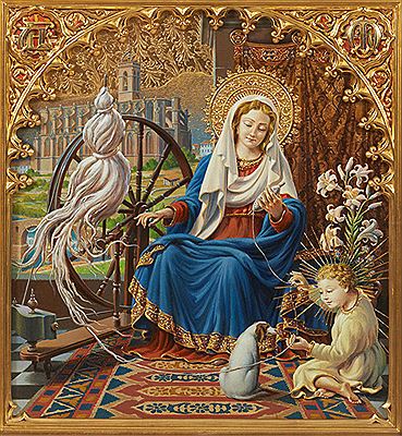 "La Virgen y el niño Jesús"