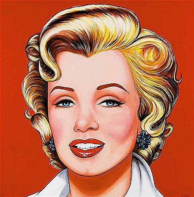 Marilyn sobre fondo rojo. (Serie Cinemaspop)