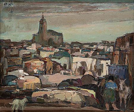 "Paisaje de un pueblo castellano"