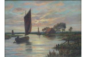 SAILBOAT AT DUSK