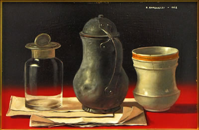 STILL LIFE WITH PITCHER, JAR AND CUP by Piero Antonelli - Auction record, sale price, and art valuation. Compare with similar artists and explore comparable artworks.