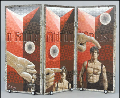 THREE-PANEL PAINTED SCREEN by Tucker Bobst - Auction record, sale price, and art valuation. Compare with similar artists and explore comparable artworks.