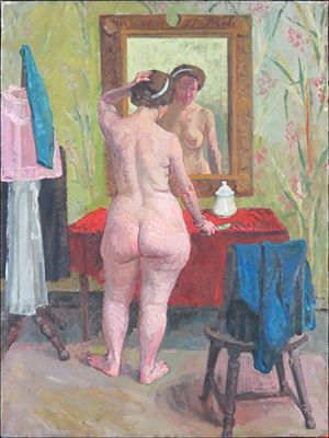 NUDE AT THE VANITY