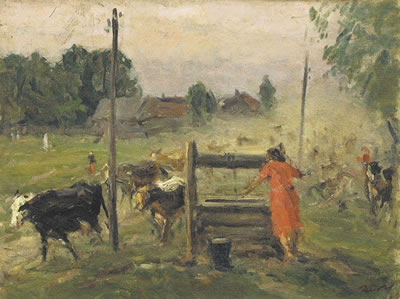 Herd returns by Viktor Tsyplakov - Auction record, sale price, and art valuation. Compare with similar artists and explore comparable artworks.