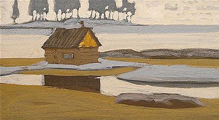 Winter landscape by Sulo Kheikkievich Yuntunen - Auction record, sale price, and art valuation. Compare with similar artists and explore comparable artworks.