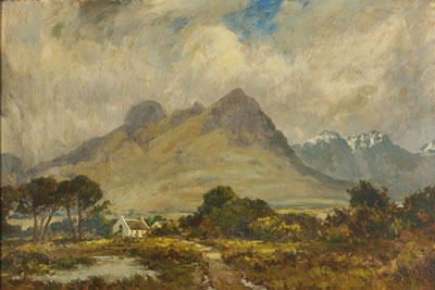 EARLY SNOW, HELDERBERG AND HOTTENTOTS HOLLAND FROM FIRGROVE