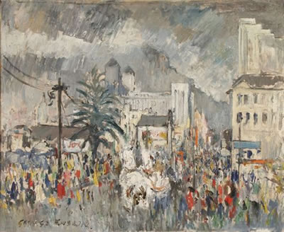 Sample artwork by George Enslin (1919 - 1972), known for landscape and townscape painting - View similar artists and auction records