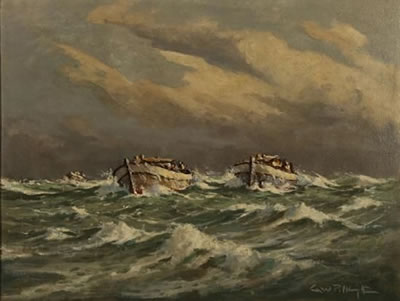 BOATS IN ROUGH SEAS