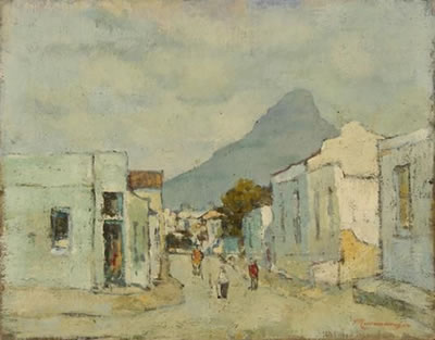 A STREET SCENE WITH LIONS HEAD