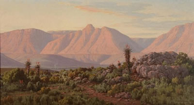 EVENING GLOW: THE LANGEBERGEN AT RIVERSDALE (THE MOZAMBIQUERSKOP)