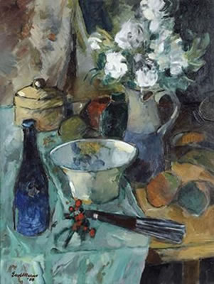 Sample artwork by Eben Van Der Merwe (Born 1932), known for landscape, portrait, figure, still life and abstract painting - View similar artists and auction records