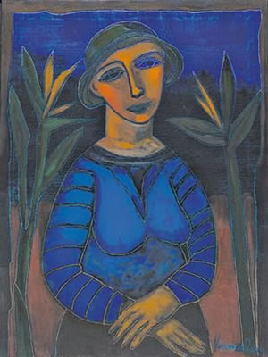 WOMAN IN BLUE by Jan Vermeiren - Auction record, sale price, and art valuation. Compare with similar artists and explore comparable artworks.