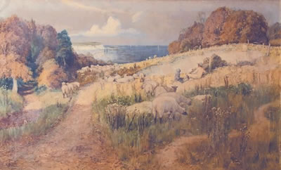 A SHEPHERD OVERLOOKING THE CLIFFS OF DOVER by John Fullwood - Auction record, sale price, and art valuation. Compare with similar artists and explore comparable artworks.