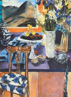 A STILL LIFE WITH A VIEW OF LION'S HEAD