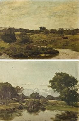A riverine view; and distant mountains