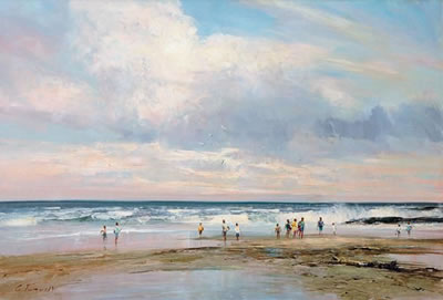 Sample artwork by Christopher Tugwell (1938 - 2021), known for impressionistic style, veldt landscapes. - View similar artists and auction records