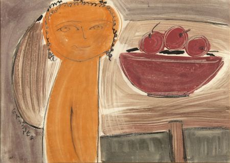 ORANGE FIGURE WITH FRUIT