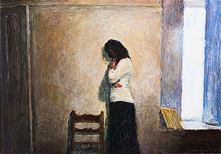 STANDING WOMAN IN PROFILE