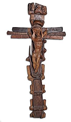 Sample artwork by Jackson Mbhazima Hlungwane (1923 - 2010), known for christian iconography wood sculpture - View similar artists and auction records
