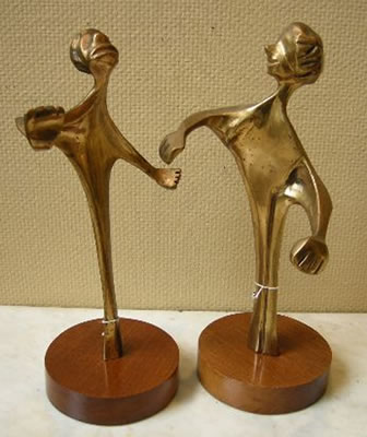 DANCING FIGURES, a pair (2)