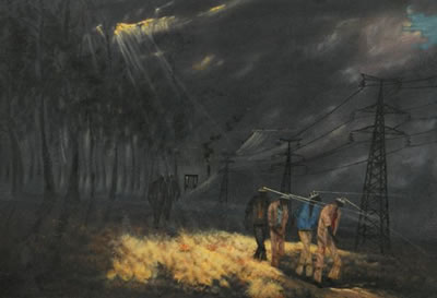 Sample artwork by John Koenakeefe Mohl (1903 - 1985), known for genre and landscape painting, figures in landscape, teaching - View similar artists and auction records