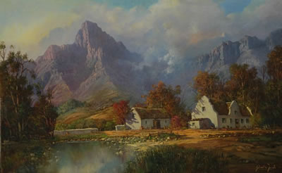 FARMSTEAD BESIDE A VLEI IN THE MOUNTAINS