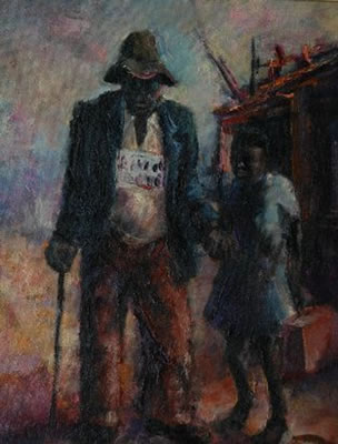 LEADING THE BLIND by Durant Basi Sihlali - Auction record, sale price, and art valuation. Compare with similar artists and explore comparable artworks.