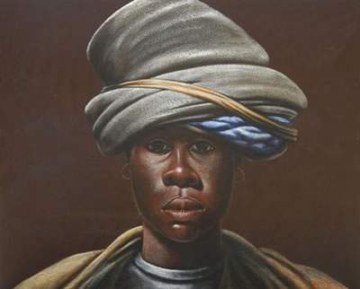 Sample artwork by Velaphi Mzimba (1959 - 2021), known for large-scale portraits, zama zama miners, township life, still lifes - View similar artists and auction records