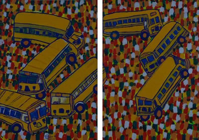 YELLOW BUSSES (diptych)